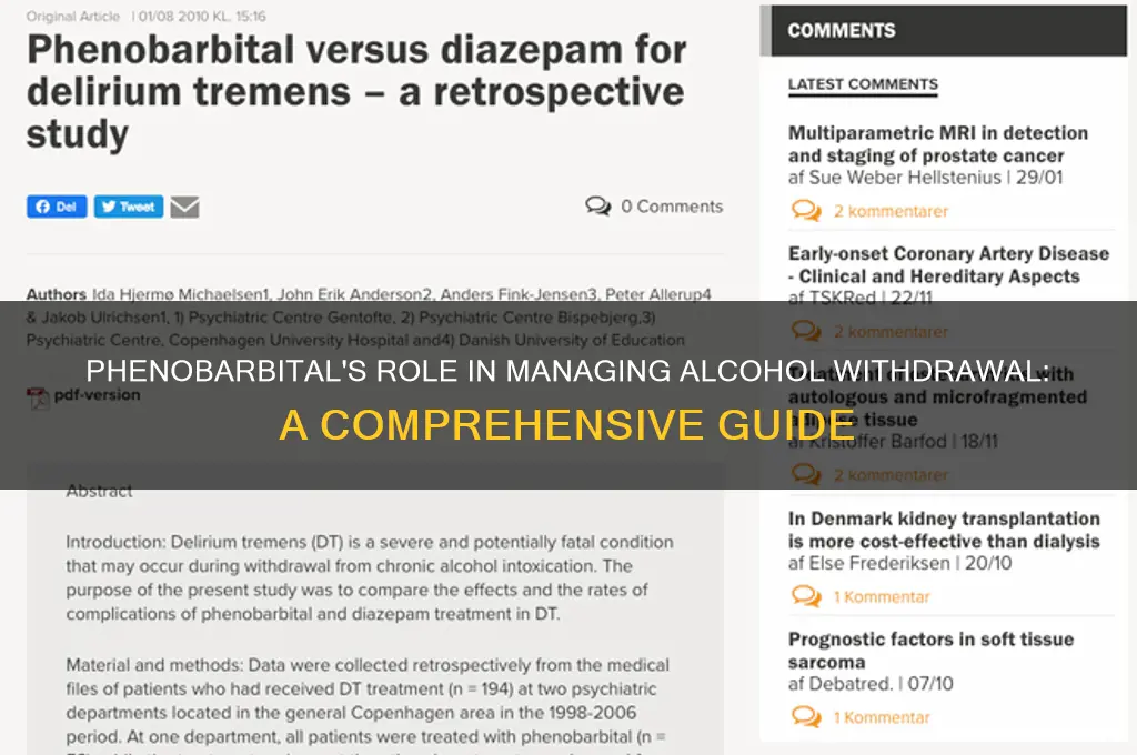 why do we give phenobarbital for alcohol withdrawal