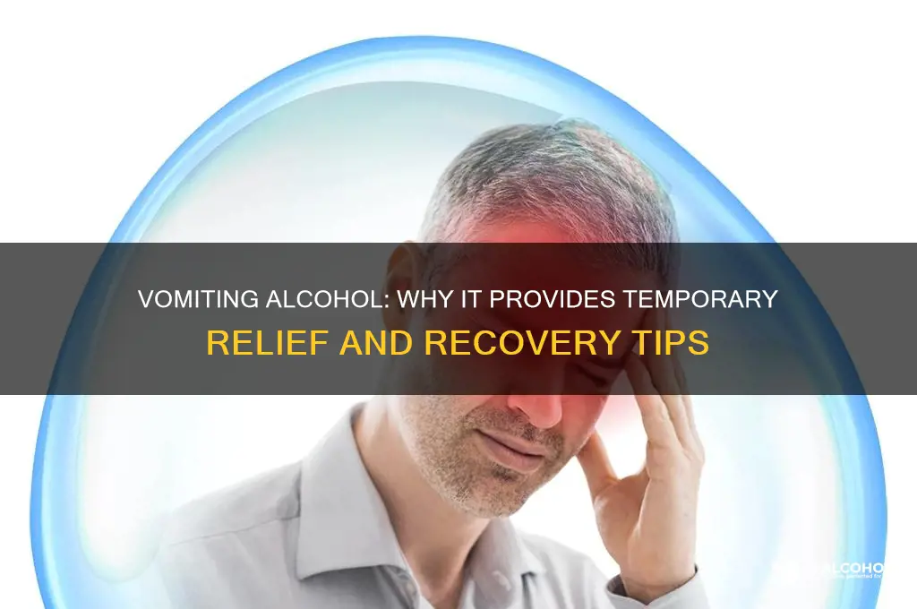 why do you feel better after vomiting alcohol