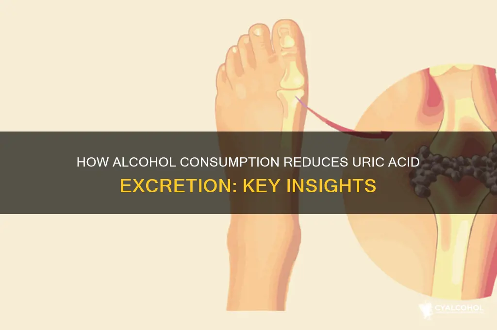 why doe alcohol consumption decrease uric acid excretion