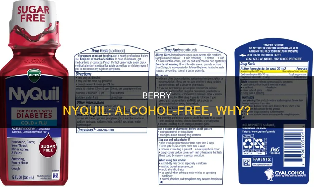 why does berry flavor nyquil severve have no alcohol