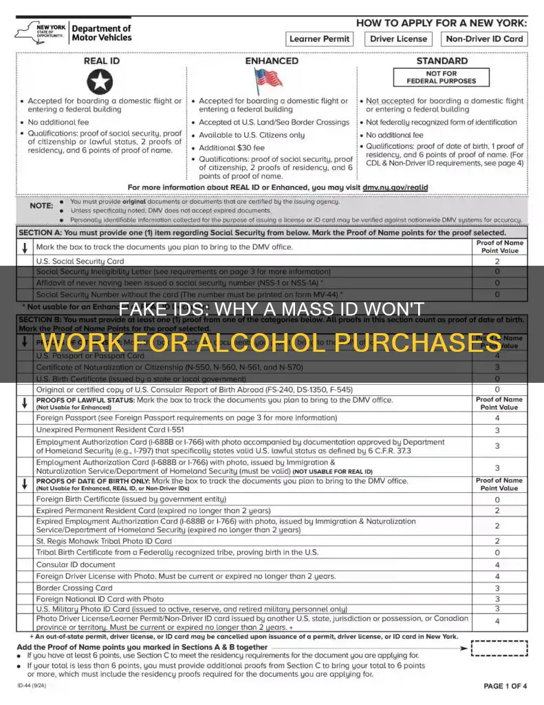 why is a mass id not valid for alcohol