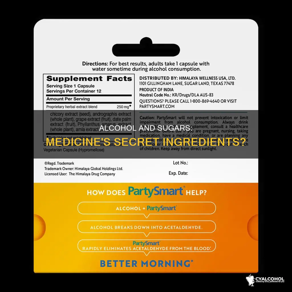 why is alcohol or sugars in liquid cold medicine