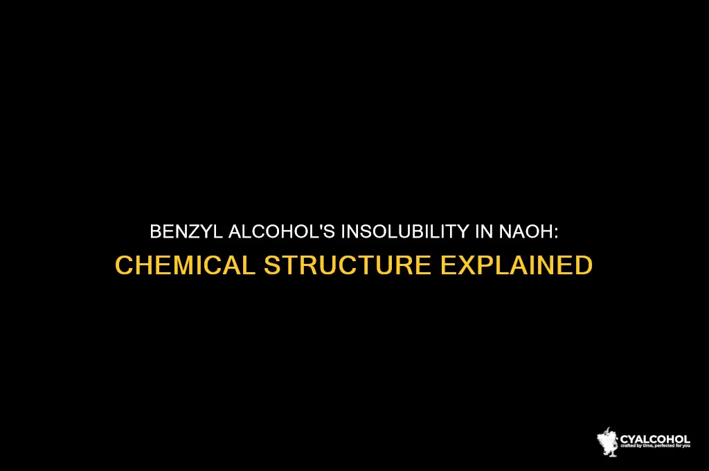 why is benzyl alcohol not soluble in naoh