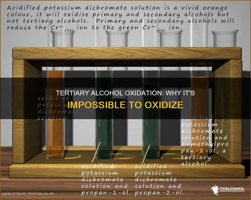 why is it not possible to oxidize a tertiary alcohol