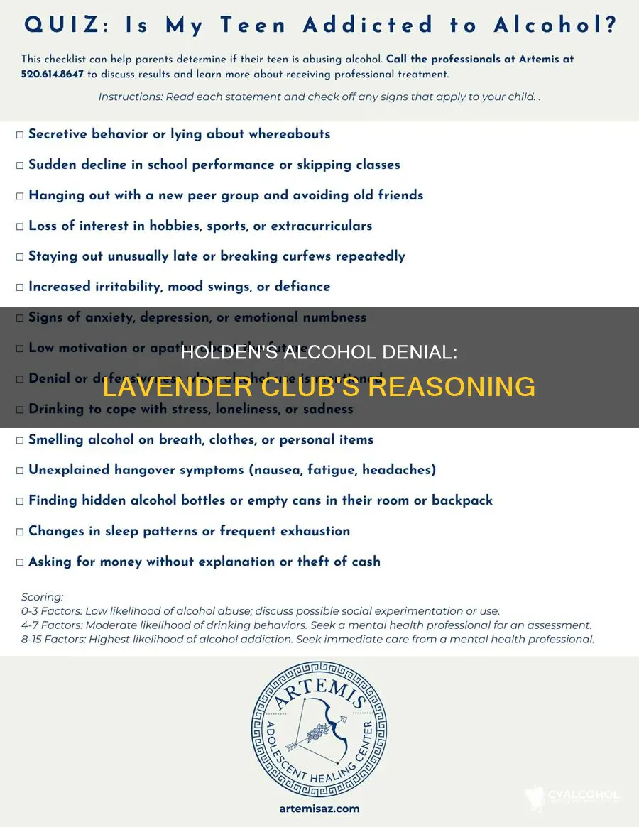 why was holden denied alcohol at the lavender club