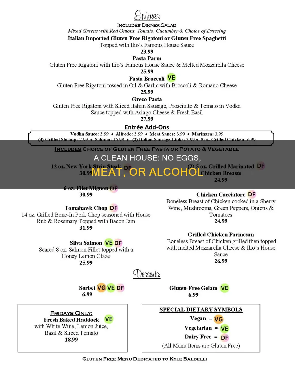 why would eggs meat and alcohol banned from house