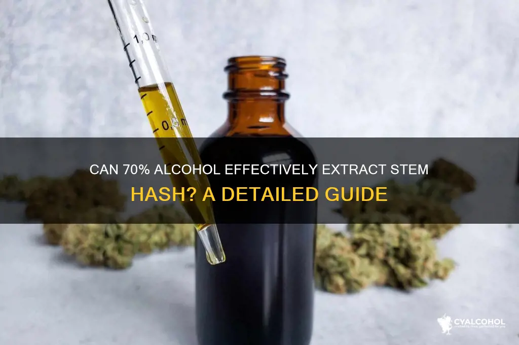 would 70 alcohol work for making stem hash